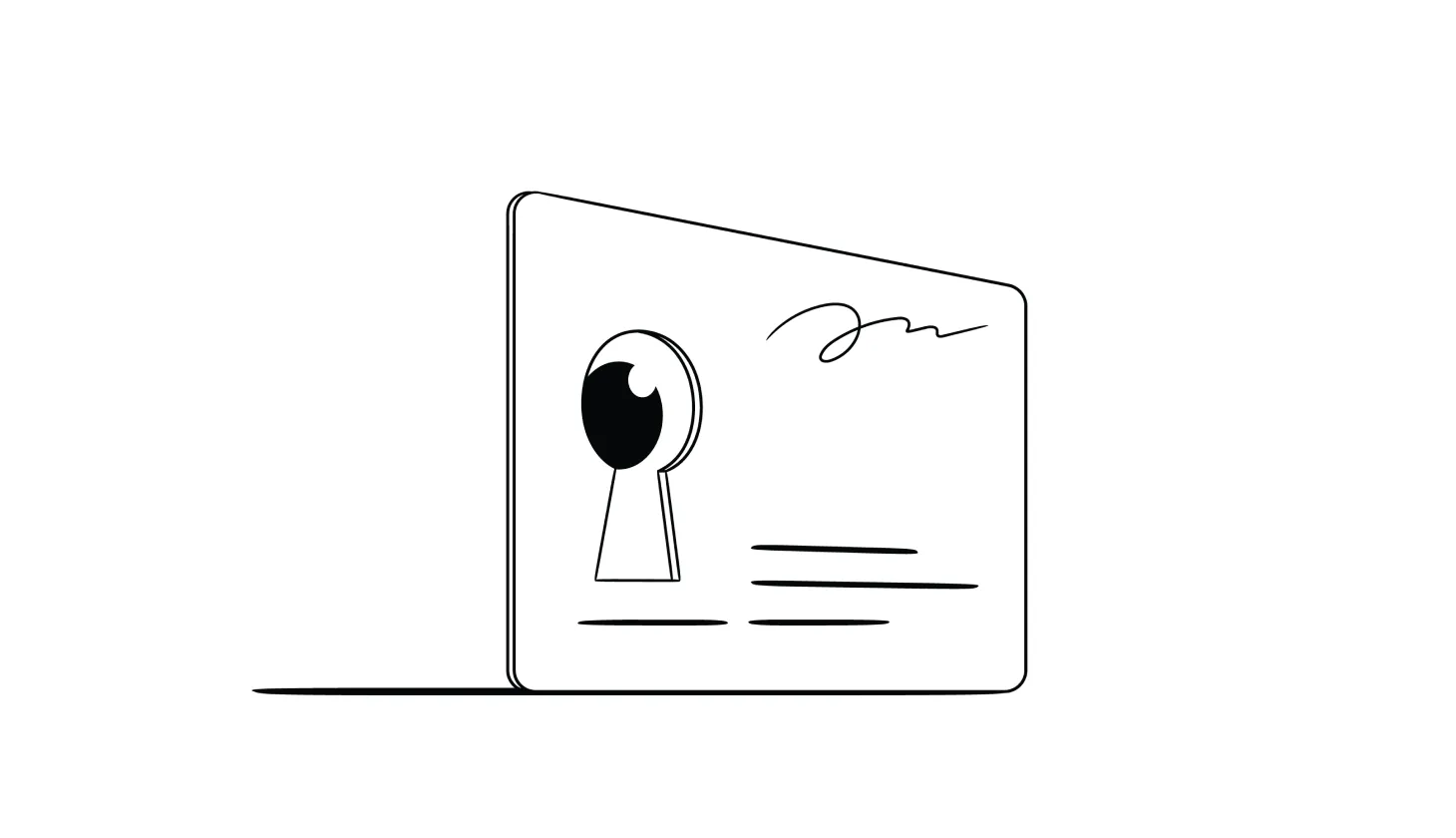 Illustration of a credit card with an eye staring through a peep hole